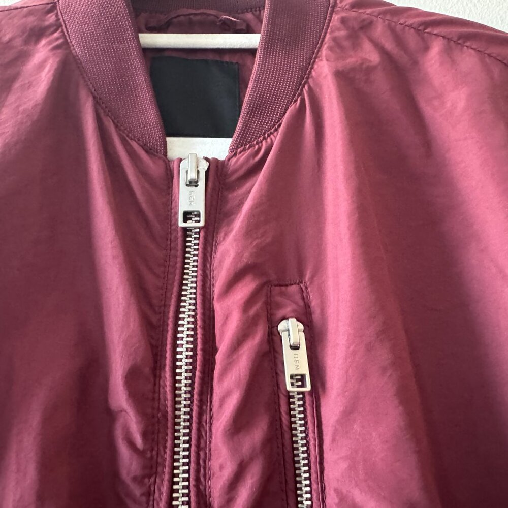 H&M Burgundy Zip Jacket - Picture 3 of 5